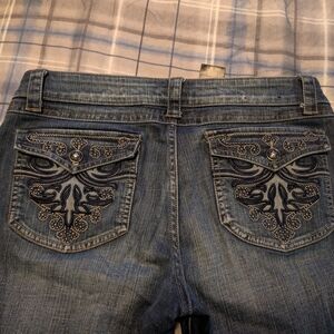 Harley-Davidson Blue Jeans with Embroidery, Size 12, Excellent Condition